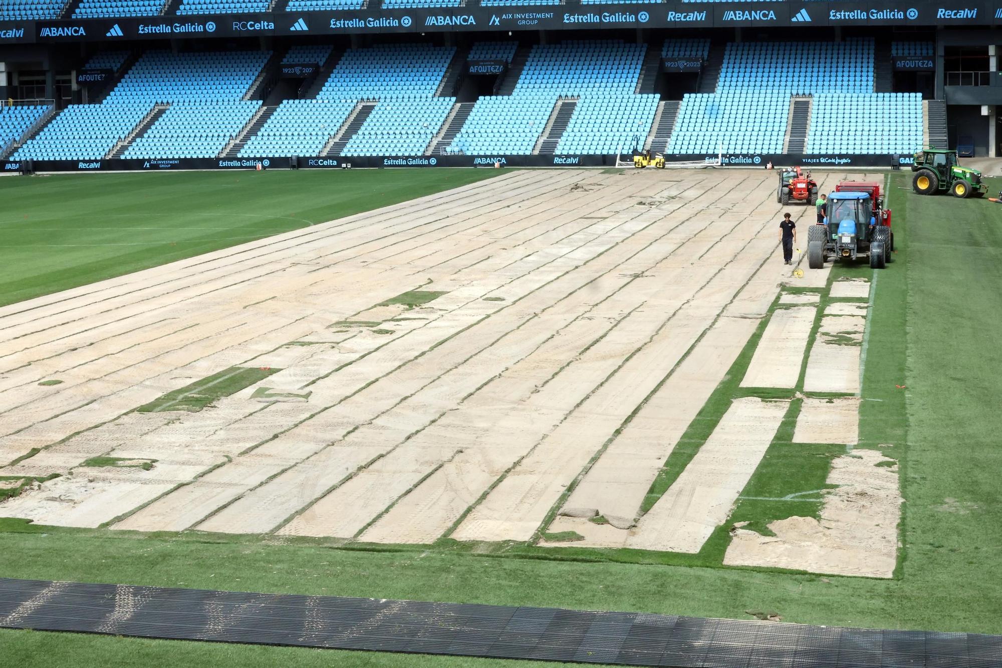 Un nuevo manto para Balaídos: el estadio vigués renueva su césped