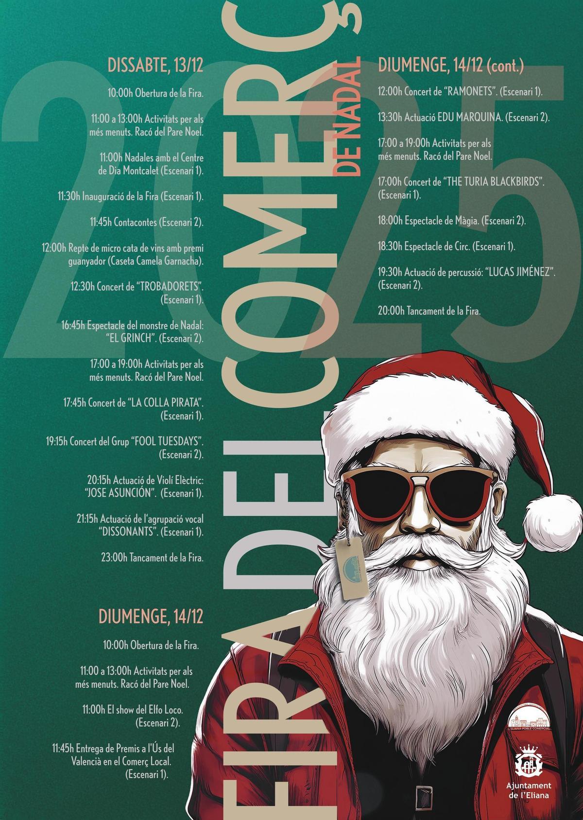 Programa de la Fira del Comerç 2025 en l'Eliana.