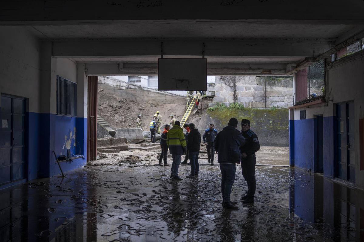 Imagen del interior del centro educativo tras la inundación.