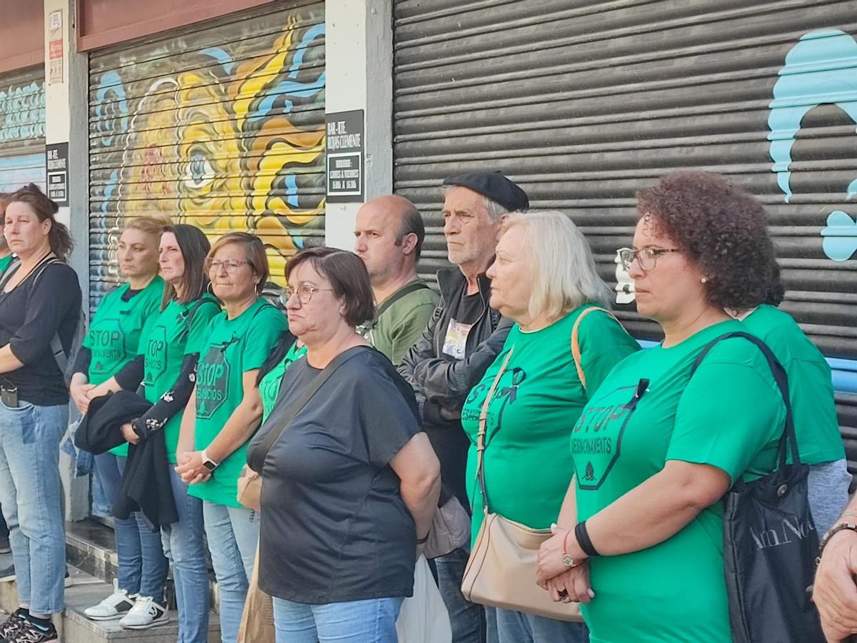 Detalle de la concentración de ayer, en València.