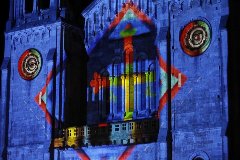 Proyección de "videomapping" en Covadonga.