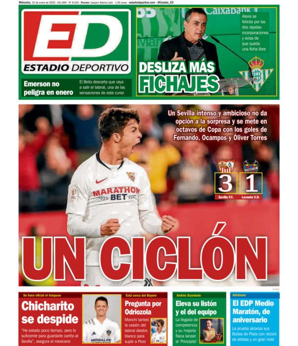 Portada ESTADIO DEPORTIVO miércoles 22 enero 2020