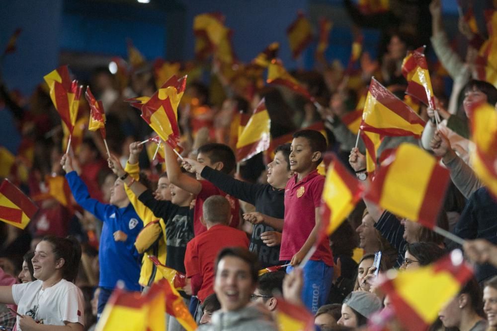 La selección española femenina, en Riazor