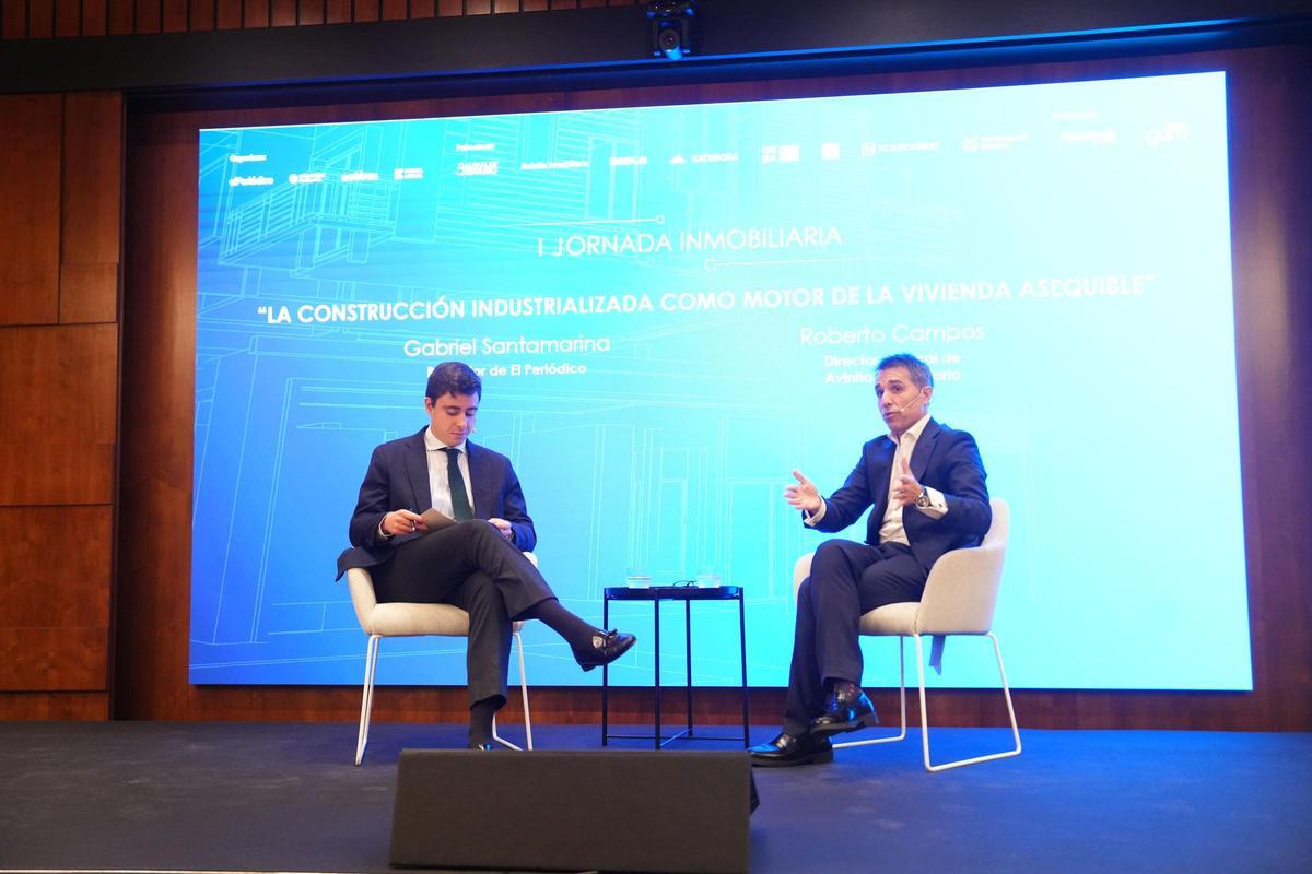 De izquierda a derecha: Gabriel Santamarina, periodista de Prensa Ibérica, y Roberto Campos, director general de Avintia Inmobiliaria