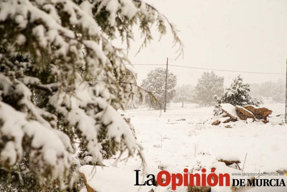 Nieve en las pedanías altas del Noroeste