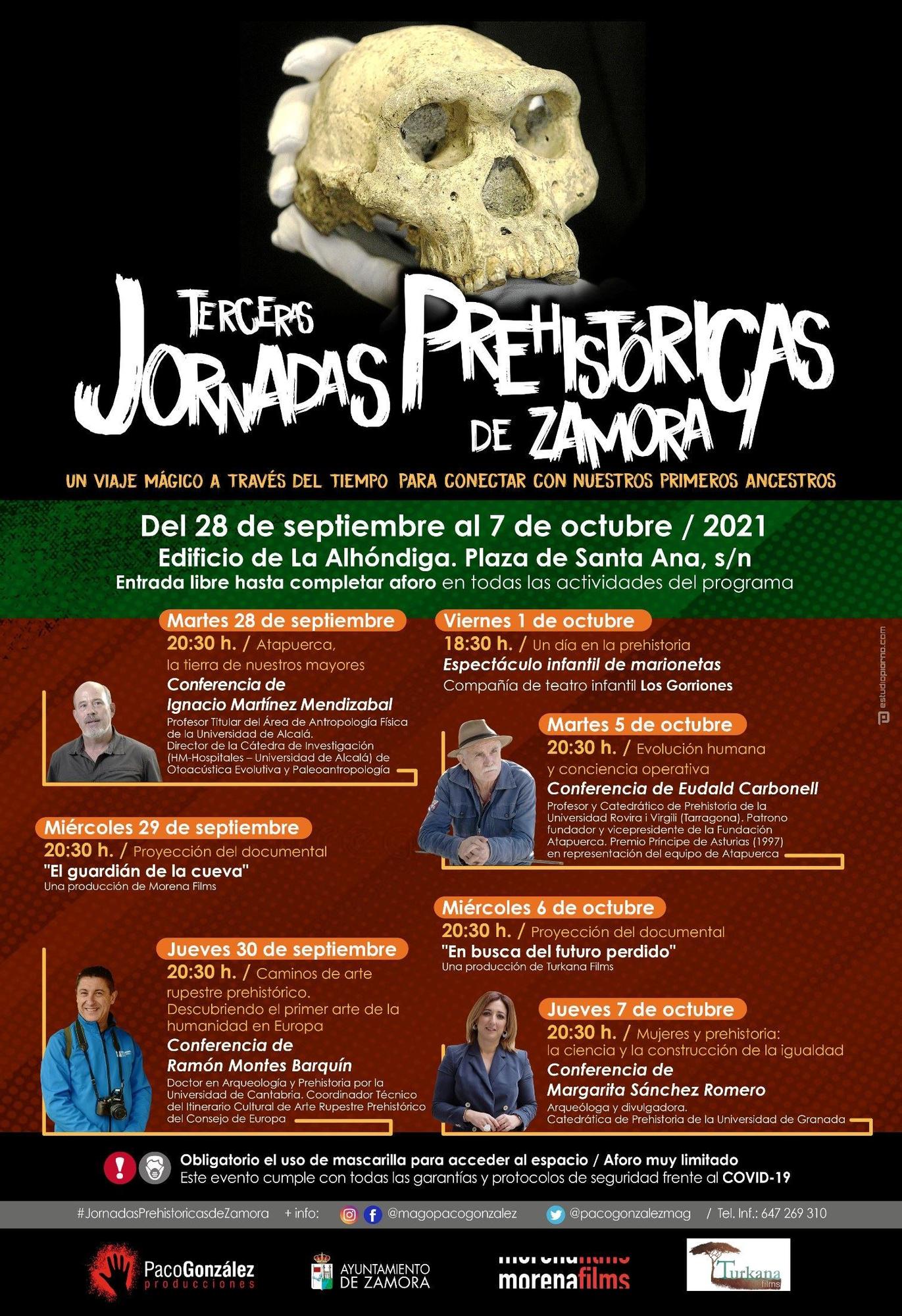 Cartel de las III Jornadas Prehistóricas de Zamora 2021