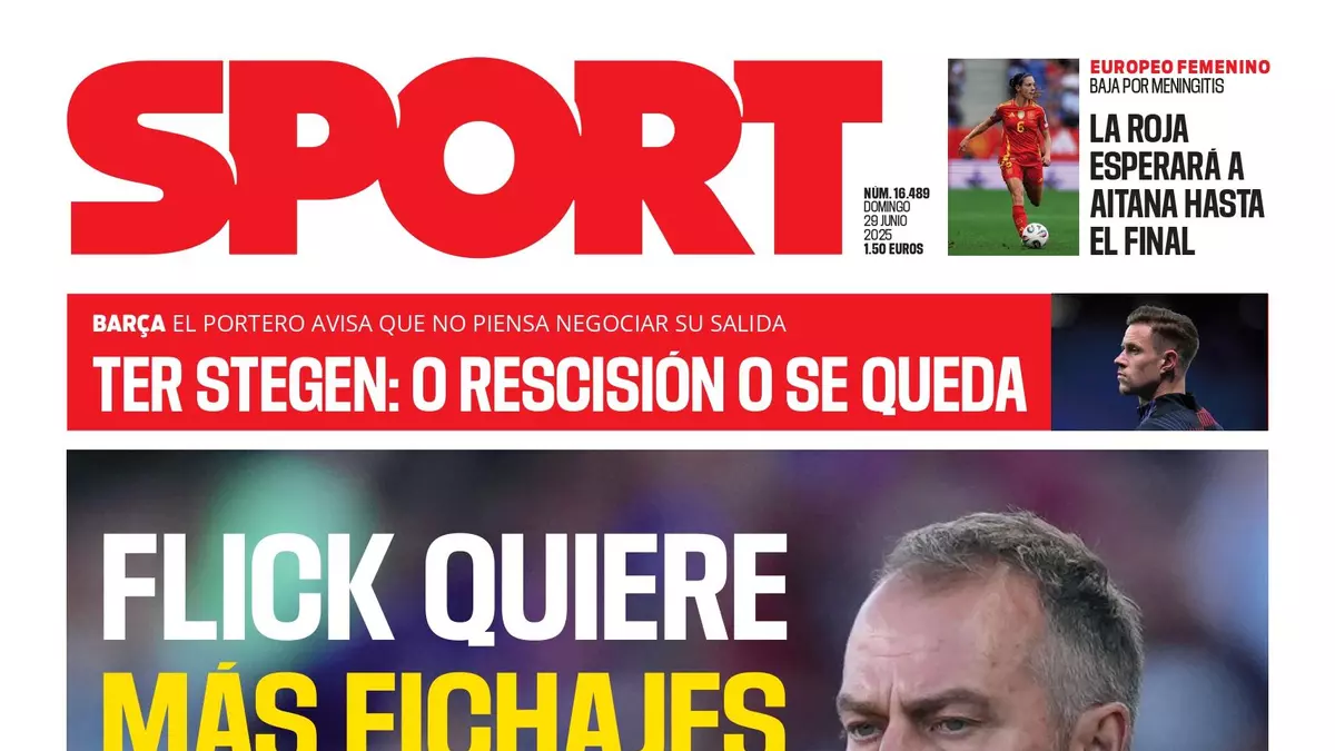 La portada SPORT de hoy, domingo 29 de junio de 2025