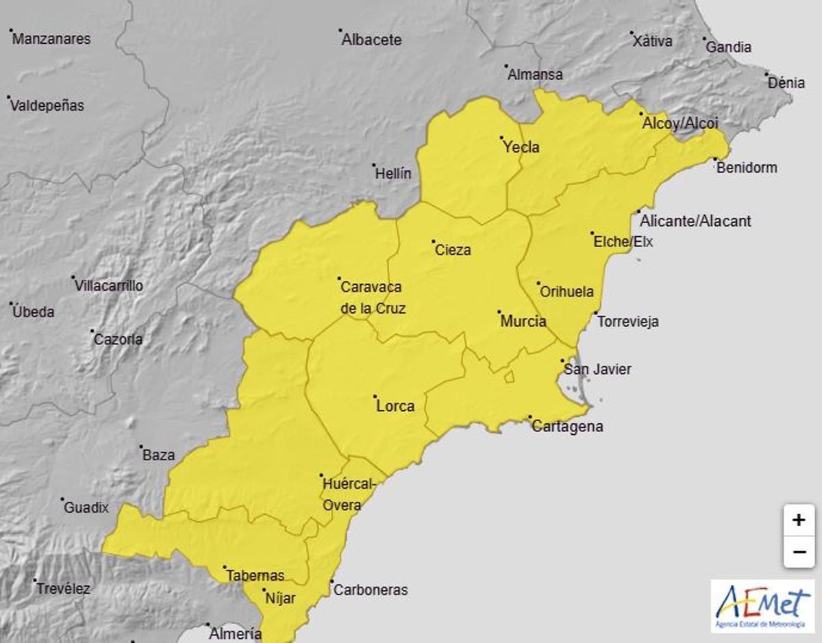 Alerta amarilla en toda la Región