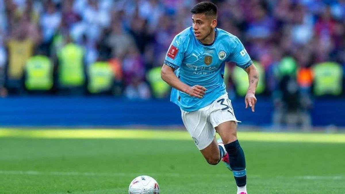 Claudio Echeverri, durante la final de la FA Cup con el Manchester City.
