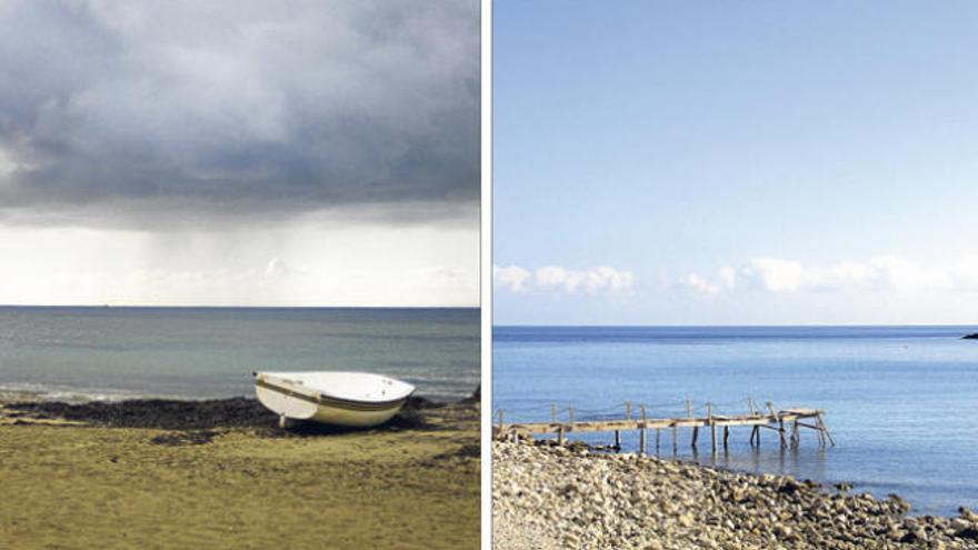 Foto de Cala Pada de Alejandra Blau, primer premio (i). Imagen de Cala Llonga, también de la ganadora Alejandra Blau (d).