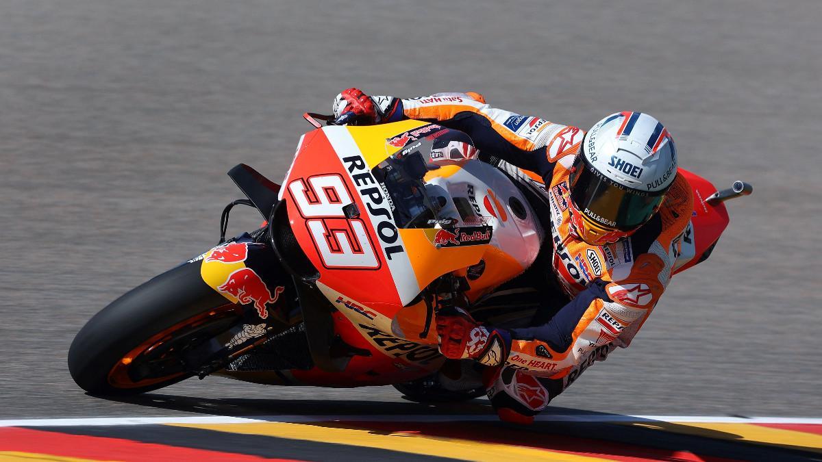 Márquez durante la jornada en Sachsenring