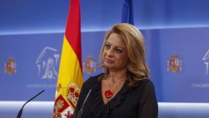 Cristina Valido en una rueda de prensa en el Congreso