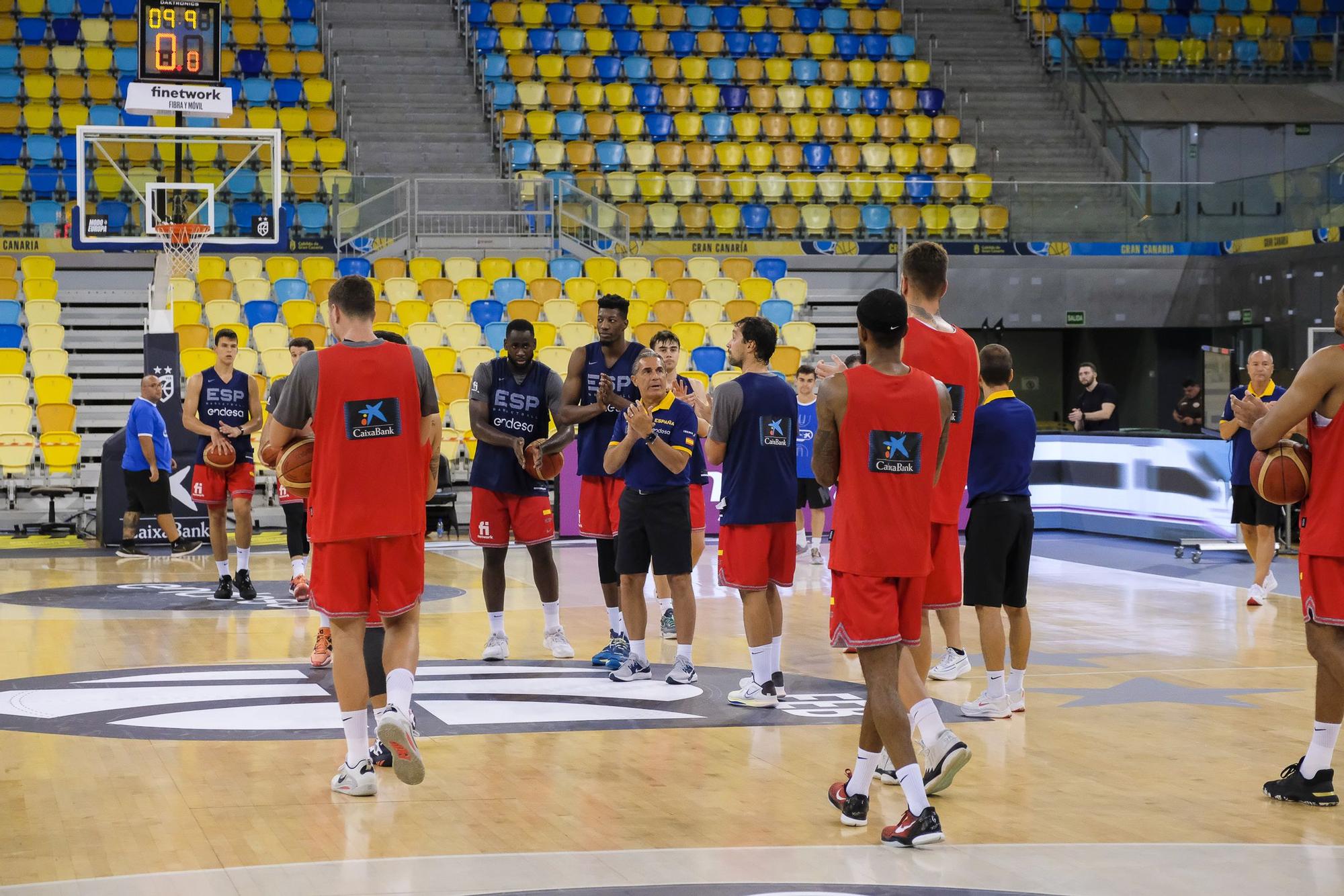 Entrenamiento de la selección española de baloncesto