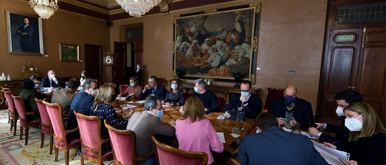 Una reunión de la Junta de Portavoces del parlamento asturiano.