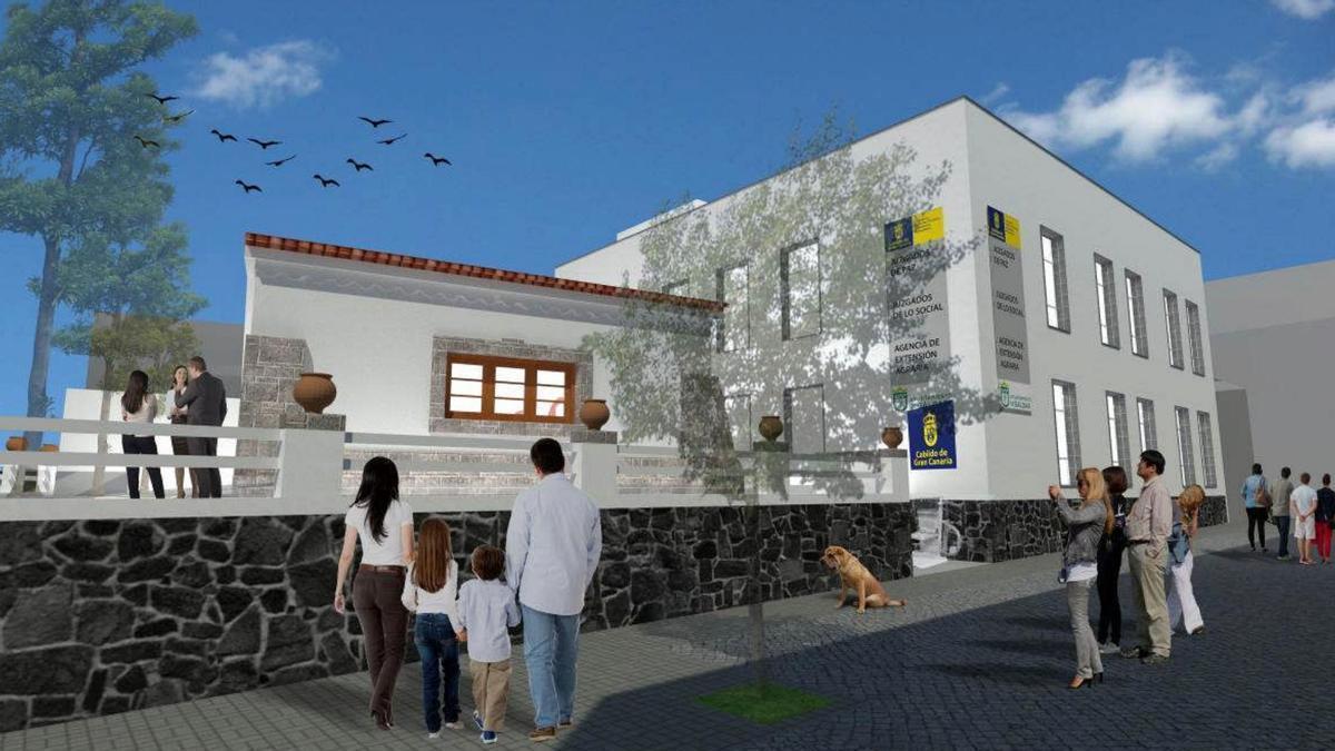 Infografía del nuevo edificio en Gáldar.