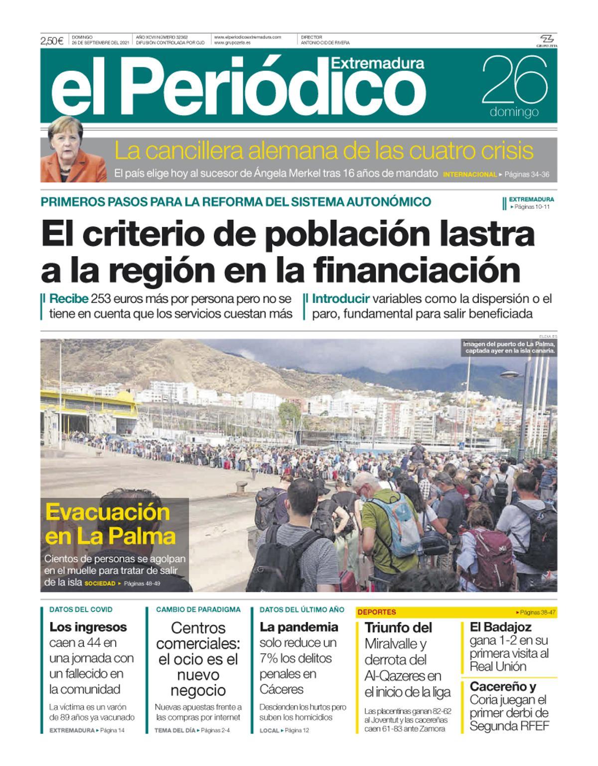 Consulta la portada correspondiente al día 26 de septiembre del 2021