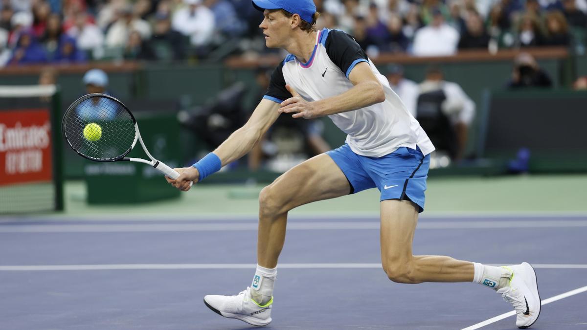 El tenista italiano Jannik Sinner, durante las semifinales de Indian Wells, donde se registraron los positivos por dopaje.