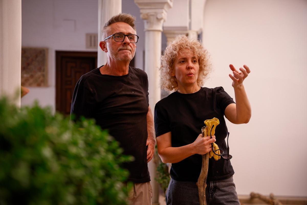 Paula Anta en el Patio del Museo Arquológico.