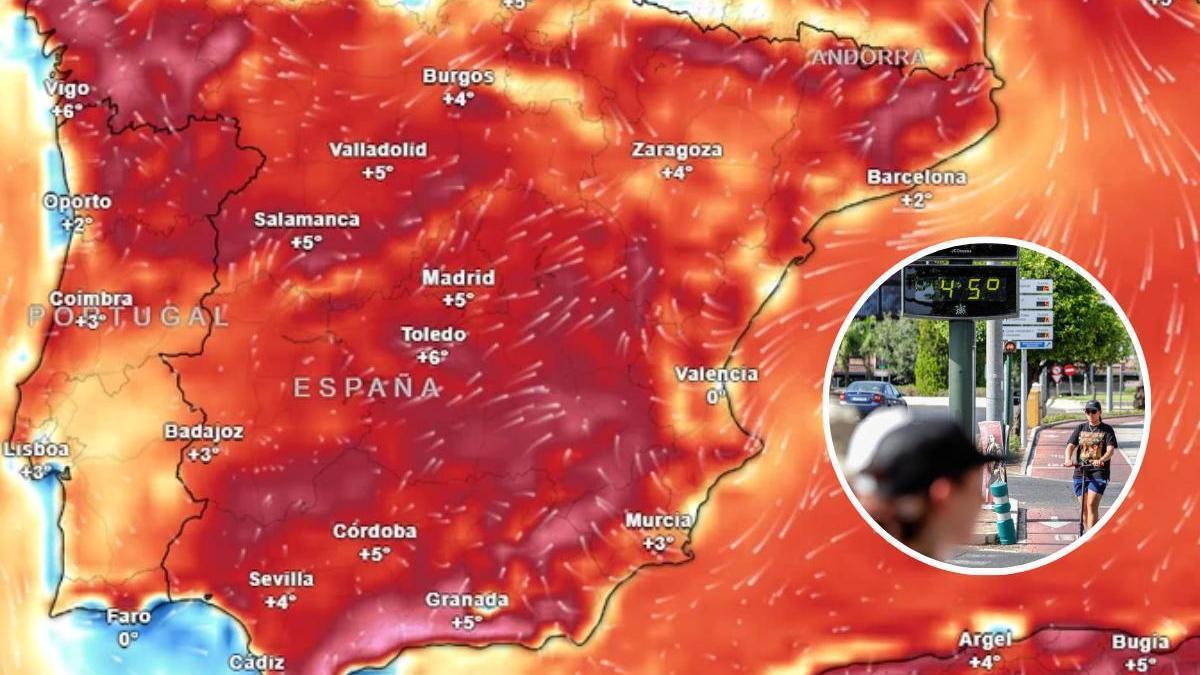 Mapa de Meteored con variaciones térmicas