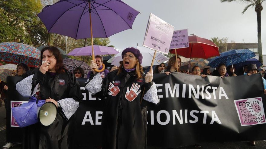 La lluvia no detiene la manifestación del 8M en Córdoba