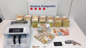 Dinero falso requisado por los Mossos