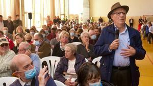 Acto de homenaje, en Hospitalet de l’Infant, a los trabajadores que actuaron en el incendio de la central nuclear de Vandellòs 1, en 1989.