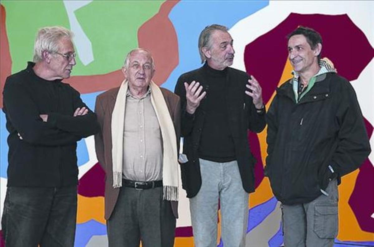 Joan Baixas, Juan Goytisolo, Frederic Amat i Albert Pla, ahir.