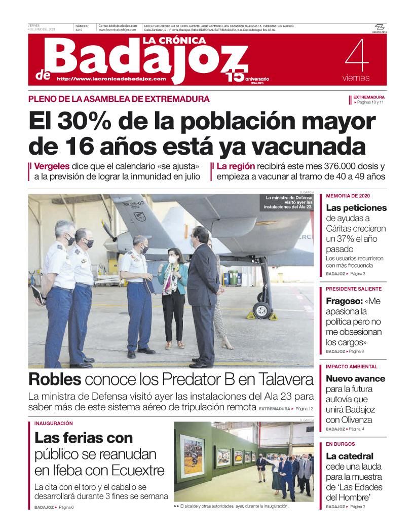 Consulta la portada correspondiente al día 4 de junio del 2021