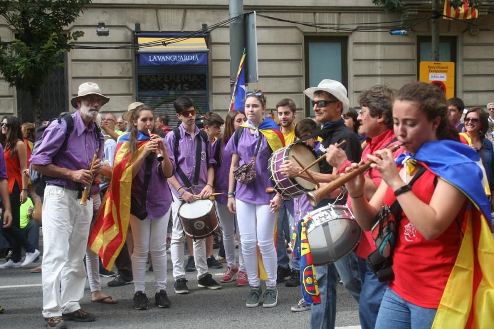 Els gironins a la manifestació de la Diada a Barcelona