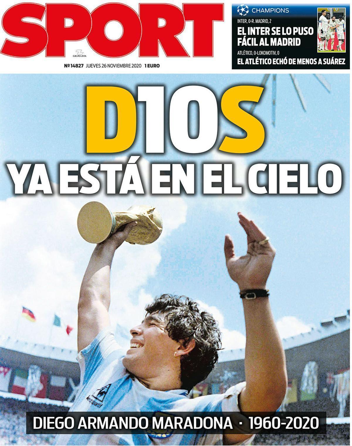 Portada de SPORT hace cinco años