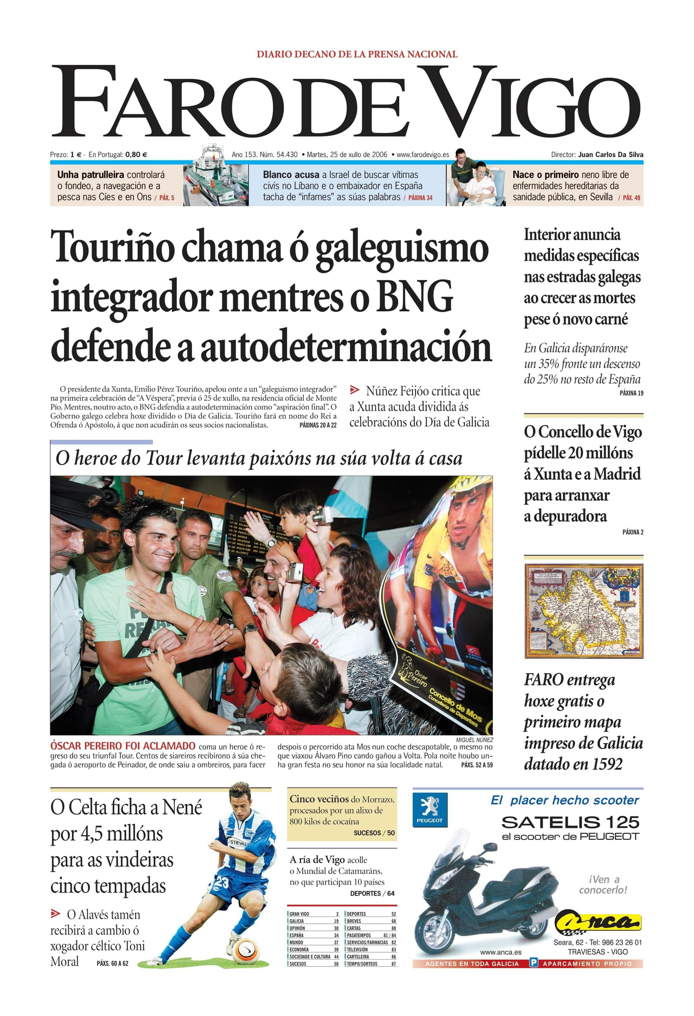 O Día de Galicia a través das portadas de FARO DE VIGO