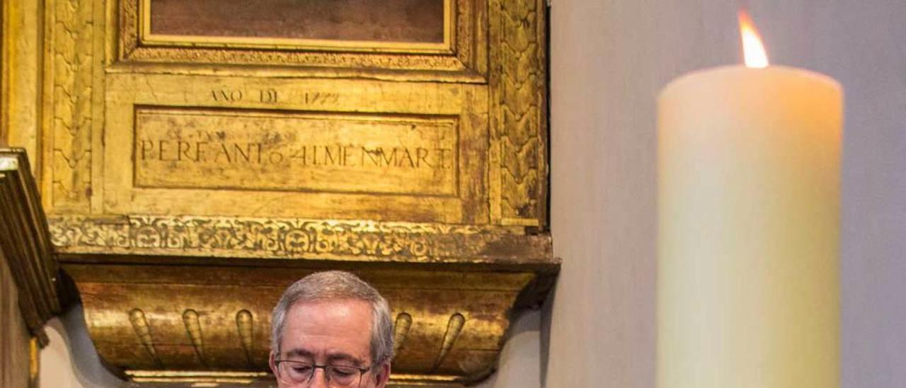 José Ramón Garcés, en el templo de Santa María la Real de la Corte, del que es párroco.