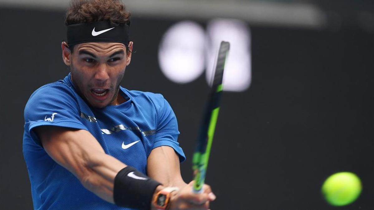 Nadal, durante el encuentro ante Isner en Pekin