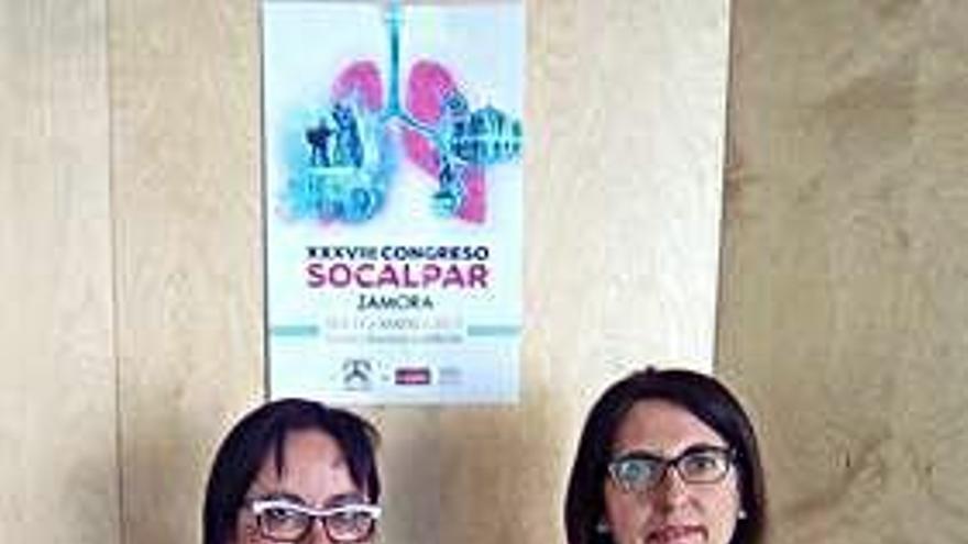 Carmen Fernández y Cecilia Alonso, ayer en el Congreso de Socalpar.