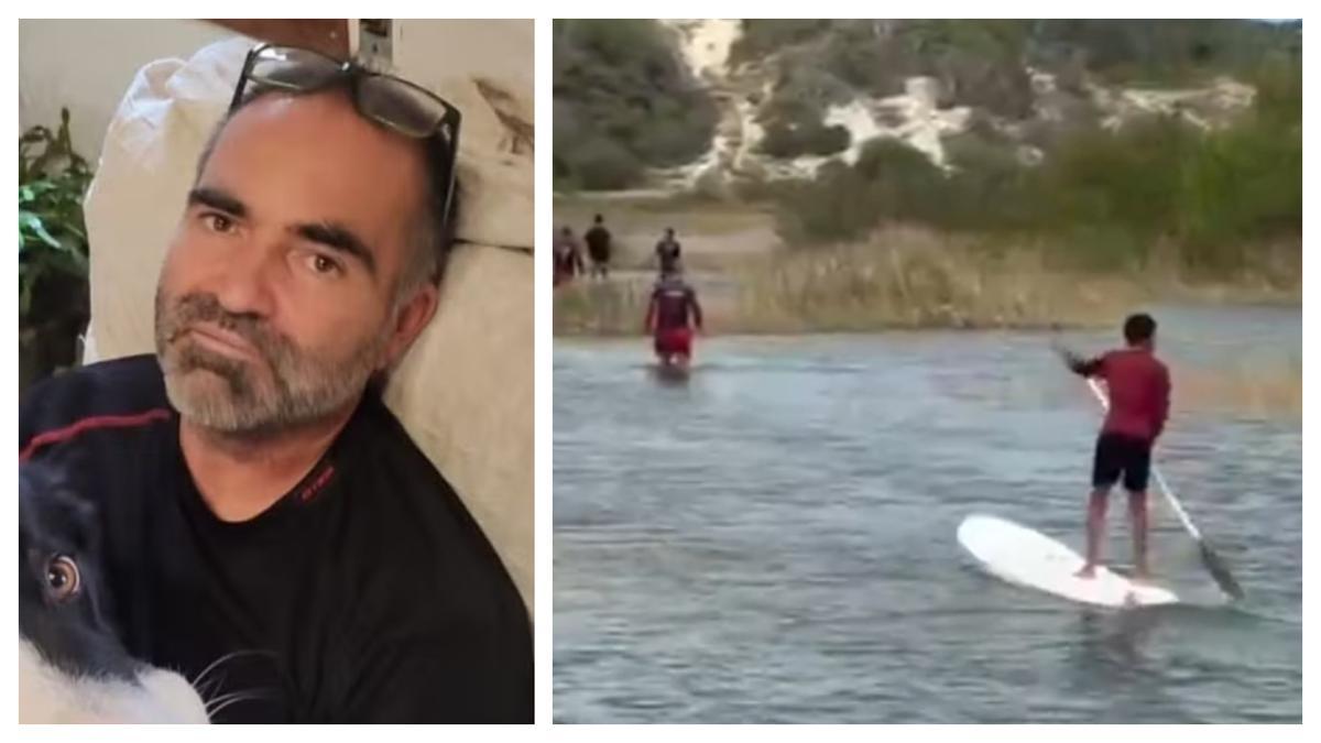 A l'esquerra, imatge de Joan Suriol Giralt. A la dreta, dispositiu de recerca abans que es trobés el seu cos sense vida.