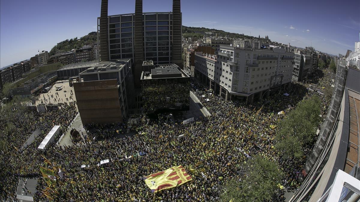 Manifestación a favor de la libertad de los presos independentistas