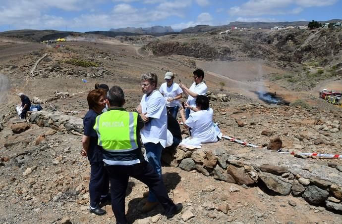 10/04/2019 SAN BARTOLOME DETIRAJANA. Simulacro accidente aéreo del Ejercito del Aire.  Fotógrafa: YAIZA SOCORRO.  | 10/04/2019 | Fotógrafo: Yaiza Socorro