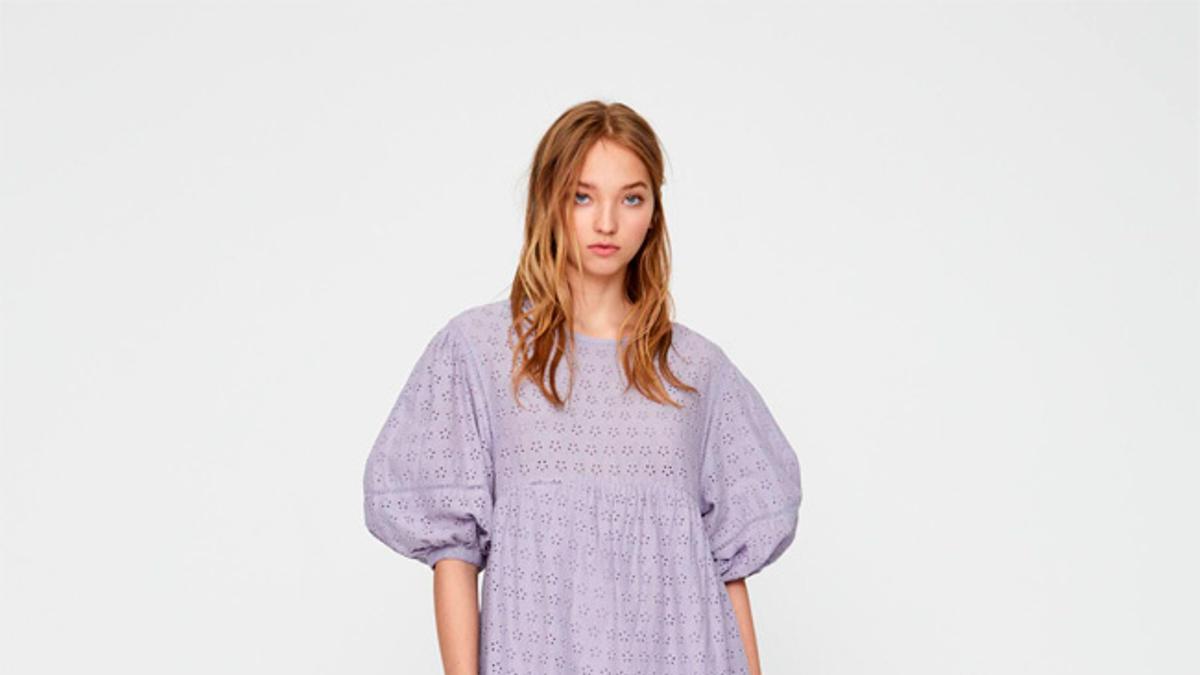 Vestido de color lila de Pull & Bear