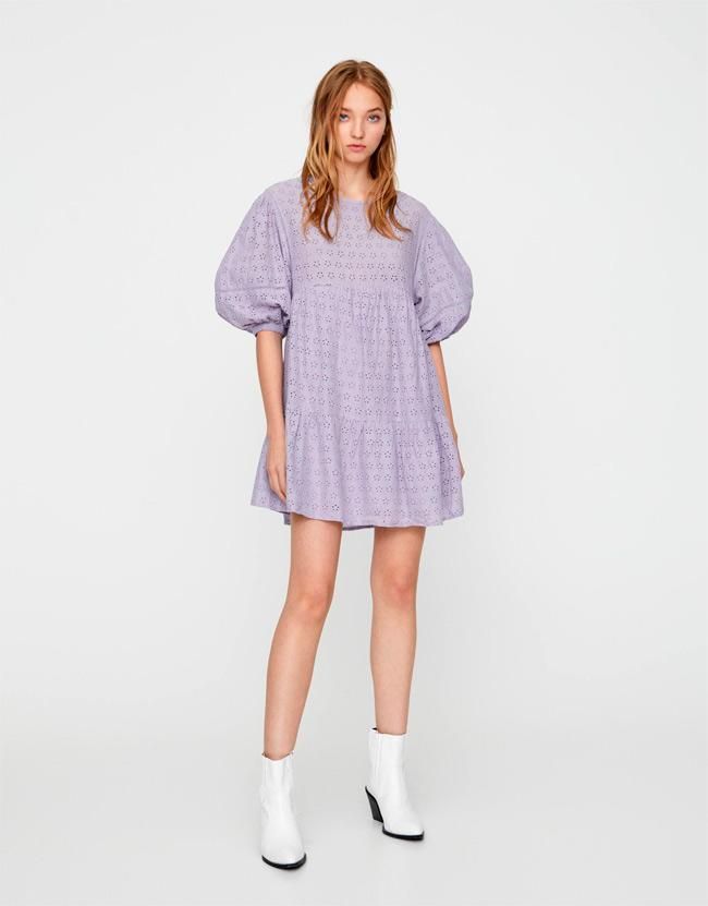 Vestido de color lila de Pull & Bear