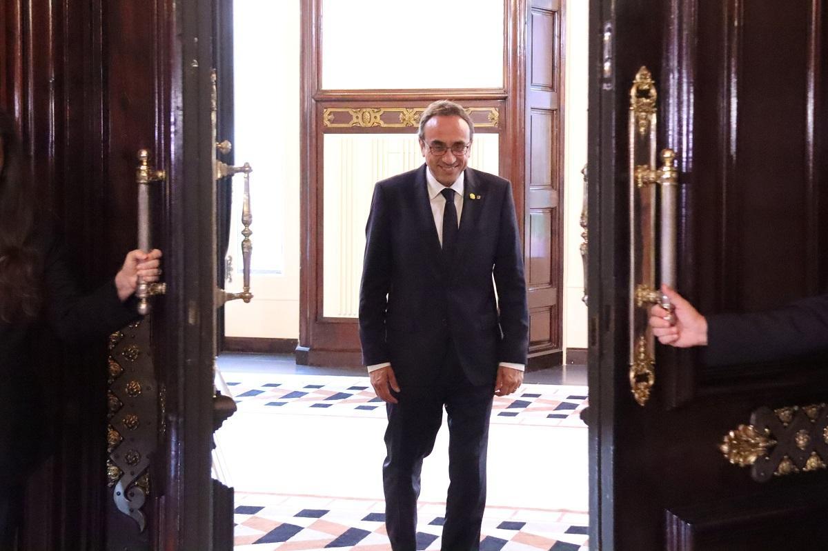 El presidente del Parlament, Josep Rull, la semana pasada tras la ronda de contactos con los grupos