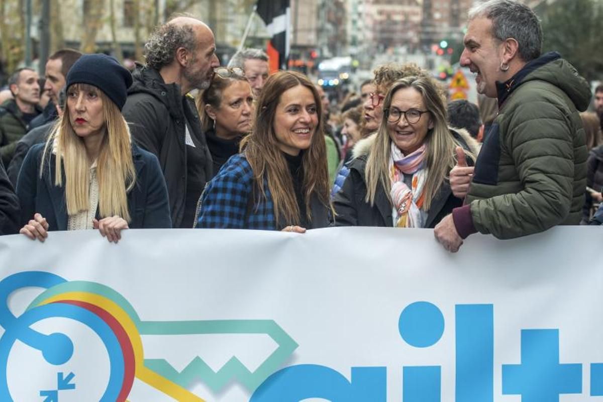 La actriz Itziar Ituño en la manifestación convocada en Bilbao por la organización de apoyo a los presos de ETA.