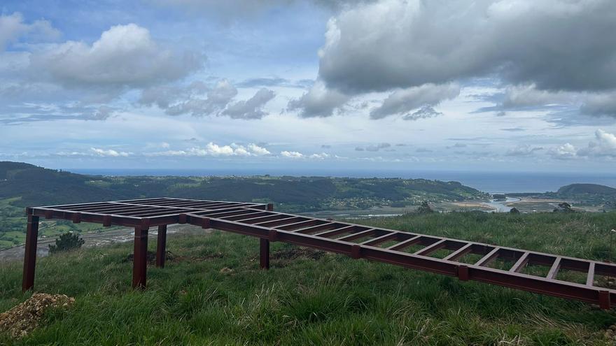 Acondicimiento del nuevo mirador del monte Cubera de Villaviciosa