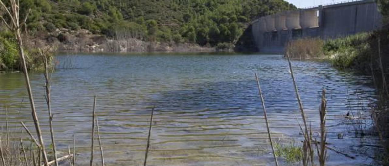 La presa de Algar, en uno de los momentos en los que ha retenido agua.