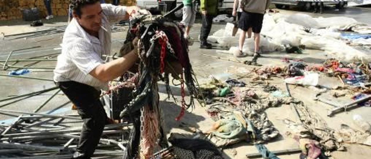 Mercadillo de Finestrat en plena rambla cunado la trágica riada de 2011.