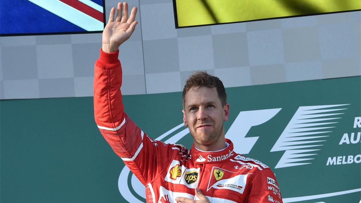 Vettel, en el podio