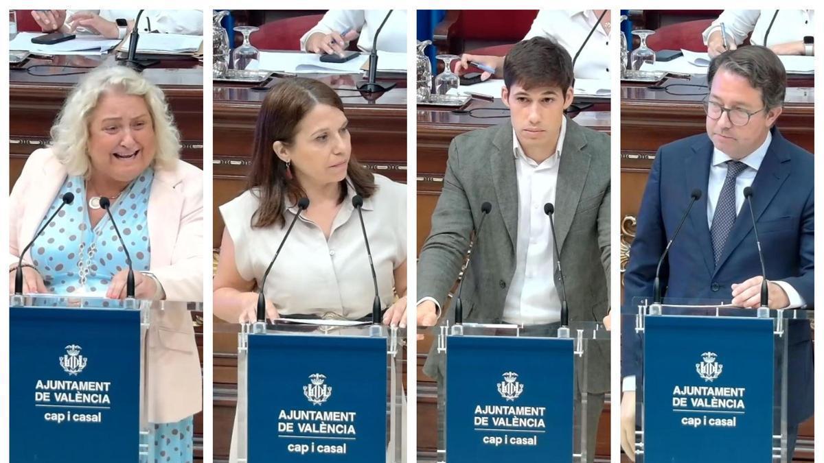 Los concejales, durante la intervención en el punto de inversiones