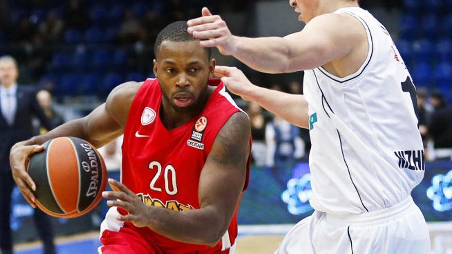 Oliver Lafayette, en un partido con Olympiacos