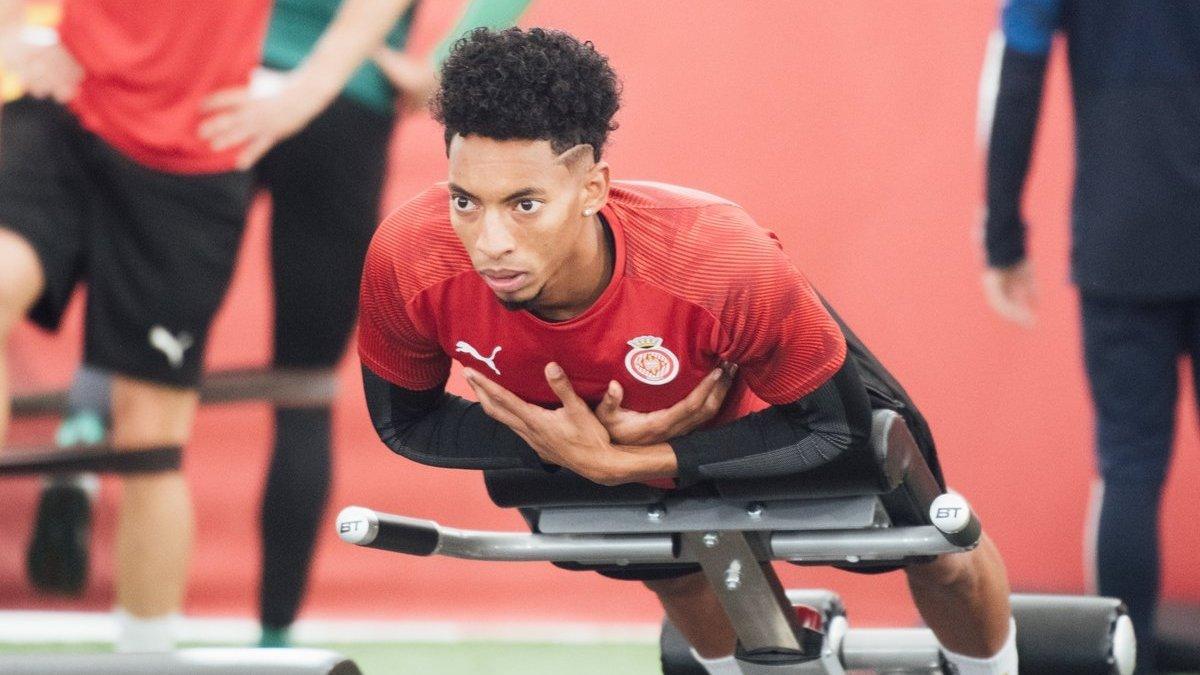 Mojica, en plena sesión de entrenamiento en el gimnasio, esta semana.