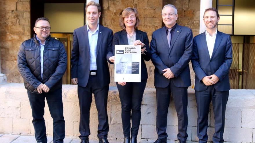 Pla general de la vicerectora de la UdG Sílvia Llach acompanyada de l&#039;alcalde de Figueres, Jordi Masquef, i el president de la D.O Empordà Xavier Albertí