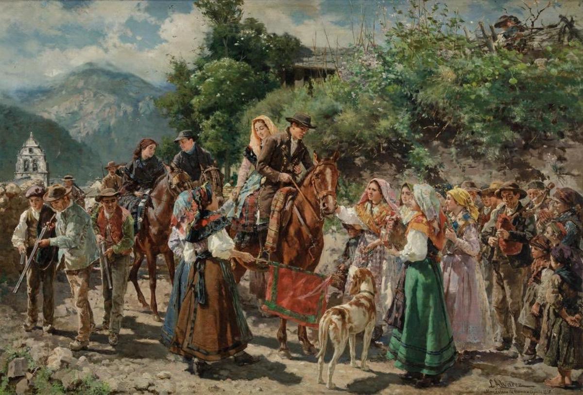 El cuadro de los novios en Monasterio de Hermo de Álvarez Catalá.